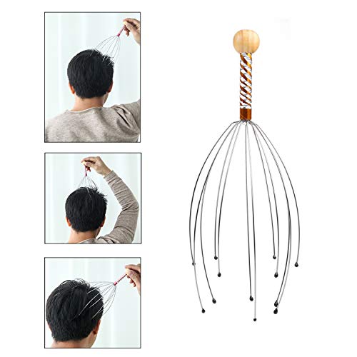 Kit de Masaje para el Cuero Cabelludo Eco-Fused - 2x Rascadores de Cuero Cabelludo, 1x Masajeador de Bolas tipo Garra y 1x Cepillo de Masaje para el Champú - Para un Cuero Cabelludo Limpio y Saludable
