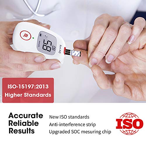 Kit de monitor de glucosa en sangre Safe AQ Voice con 50 tiras reactivas