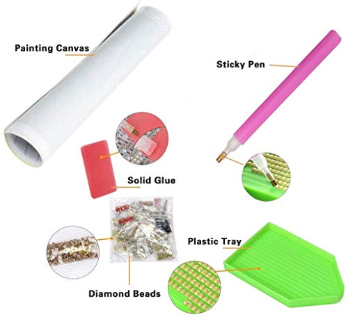 Kit de pintura de diamantes 5D DIY por números, globo 5D de pintura de diamante de punto de cruz Kit de decoración de la habitación del hogar, 30 x 40 cm
