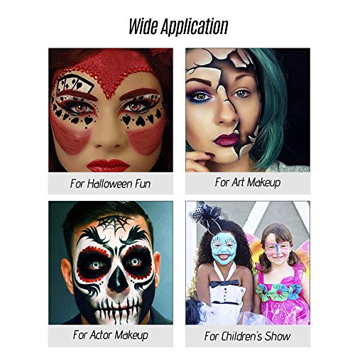 Kit de pintura facial para niños,Entweg Pintura de la cara con aceite sólido Kit de pintura de pigmento de pigmento con 6 pinceles Pincel Brocha Pintura corporal y facial de forma segura Pintura