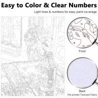 Kit de pintura por número, 16x20 Inch DIY Pintura al óleo Kit con Pinceles y Pinturas, Pintura al óleo de la Lona Adultos y Principiante del Dibuj, for Mayores Avanzada Niños Joven, alces de colores