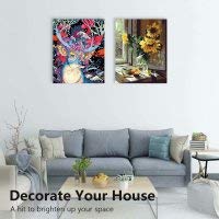 Kit de pintura por número, 16x20 Inch DIY Pintura al óleo Kit con Pinceles y Pinturas, Pintura al óleo de la Lona Adultos y Principiante del Dibuj, for Mayores Avanzada Niños Joven, alces de colores