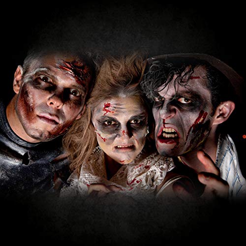 Kit de Sangre Falsa 100ml, Cera para Modelar 50g y 2 Esponja Motear para Crear Heridas y Costras, Sangre Artificial Lavable y Comestible, Pintura Cara Halloween y Carnaval Profesional de Vampiro