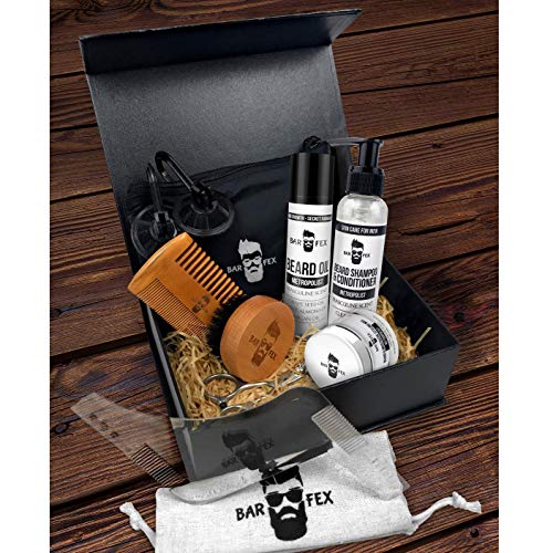 Kit del año cuidado de la barba 2020 ● Cosméticos de excelente calidad hechos en Alemania ● Set de regalo para hombres ● Kit de afeitado de BarFex