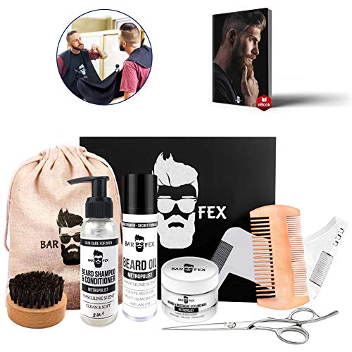 Kit del año cuidado de la barba 2020 ● Cosméticos de excelente calidad hechos en Alemania ● Set de regalo para hombres ● Kit de afeitado de BarFex