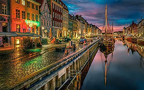 Kit para pintar por números, lienzo para pintar por números, para adultos, niños, decoración del hogar Copenhague -40x50cm