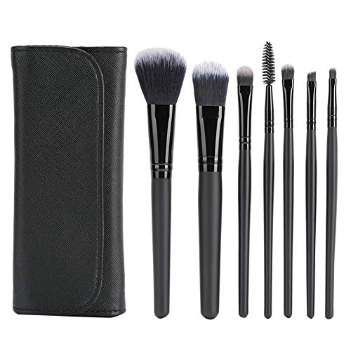 Kit profesional de pinceles cosméticos de 7 piezas, pinceles de maquillaje premium con bolsa de cosméticos portátil, pinceles correctores en polvo de base, para ojos faciales