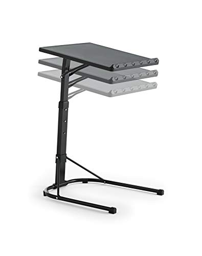 Kithome Multitable - Mesa Auxiliar Plegable con Altura Ajustable, Negro, 43x43x63/68/73cm