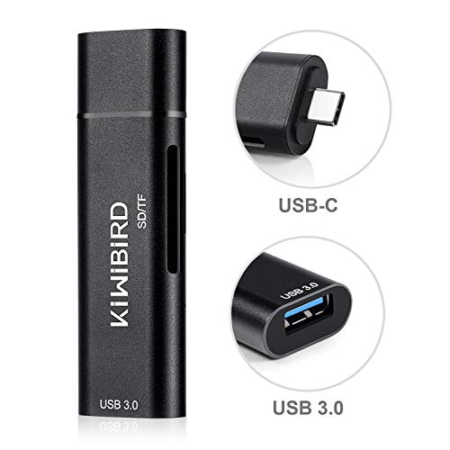 KiWiBiRD Tipo C SD/Micro SD/TF Lector de Tarjetas, Adaptador USB-C a USB 3.0 HUB Compatible con MacBook, MacBook Pro/Air, iMac, Surface GO, Galaxy S9/S10/Note 9/Tab S4/S5e, HUAWEI Mate 20/P30 y más