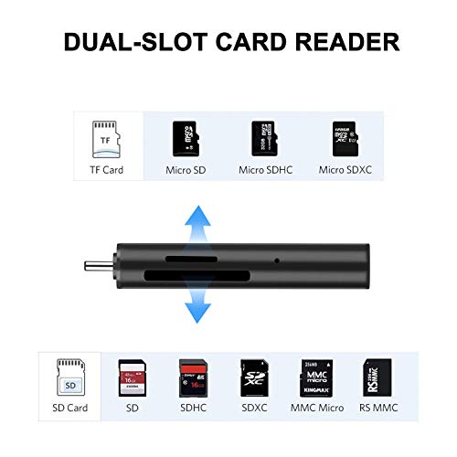 KiWiBiRD Tipo C SD/Micro SD/TF Lector de Tarjetas, Adaptador USB-C a USB 3.0 HUB Compatible con MacBook, MacBook Pro/Air, iMac, Surface GO, Galaxy S9/S10/Note 9/Tab S4/S5e, HUAWEI Mate 20/P30 y más