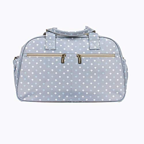 Kiwisac Trendy Grey Palmira Azul Bolso Maternal Unisex con un Diseño Original y Divertido/Bolsa de Mamá con Cambiador Bandolera Ajustable, Color Gris, 44x18x27 cm
