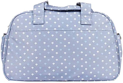 Kiwisac Trendy Grey Palmira Azul Bolso Maternal Unisex con un Diseño Original y Divertido/Bolsa de Mamá con Cambiador Bandolera Ajustable, Color Gris, 44x18x27 cm
