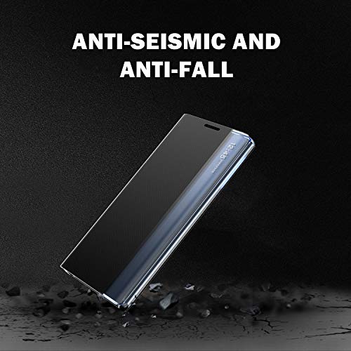 Kkkie - Funda para Samsung Galaxy A71, funda Smart Clear View Cover de piel con tapa y función atril