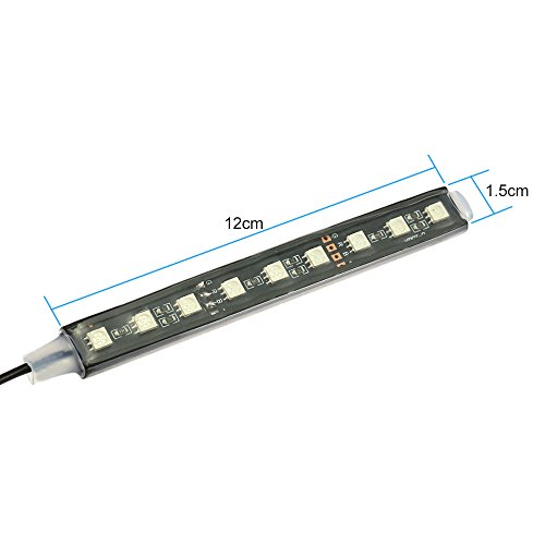 KKmoon Luz Interior Coche con Control Remoto, 4 en 1 Barras Led Coche Interior, Luz de Atmosfera 7 Color RGB
