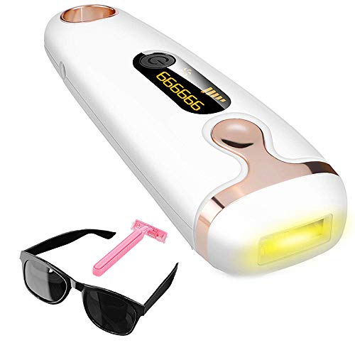 KKTECT Depiladora de Luz Pulsada IPL, 2 Modos Depiladora Luz Pulsada con LCD 999999 Flashes, Depilación Permanente del Vello Visible para Hombres y Mujeres