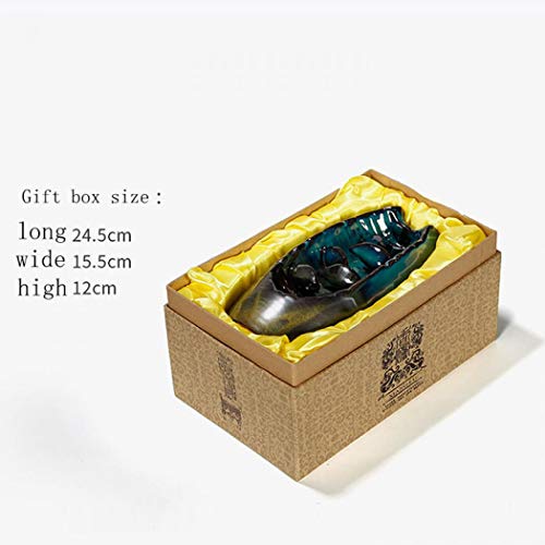 KLAHOMA Quemador de Incienso Hecho a Mano de Cerámica con Efecto Cascada de Humo Porta-inciensos con 10 Conos Decoración del Hogar (Azul)