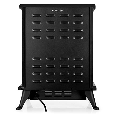 Klarstein St. Moritz - Chimenea eléctrica Virtual, Calefactor, Calefacción Independiente del Calefactor, 1850 W, termostato Ajustable, Libre de Fuego y Humo, leña Decorativa, Negro