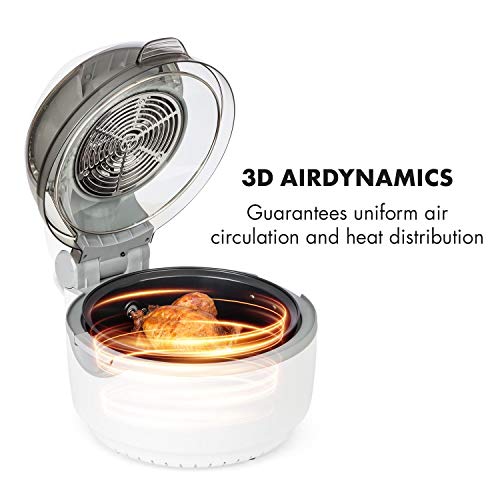 Klarstein VitAir Turbo S Freidora sin aceite - Freir, asar, tostar, 1400W, 10L, 20 programas, Temperatura 50-250 °C, Pantalla LCD, Bloqueo de tapa, Señal acústica, Set de accesorios, Blanco