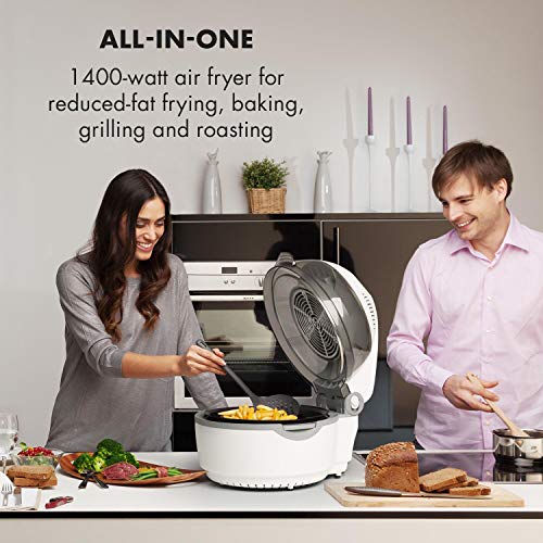 Klarstein VitAir Turbo S Freidora sin aceite - Freir, asar, tostar, 1400W, 10L, 20 programas, Temperatura 50-250 °C, Pantalla LCD, Bloqueo de tapa, Señal acústica, Set de accesorios, Blanco
