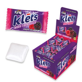 klets Chicle sin azúcar - sabor MORA FRAMBUESA - 200 unidades