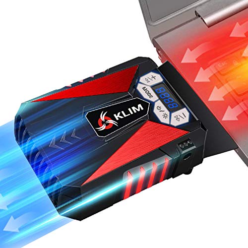 KLIM™ Cool – Refrigerador para Ordenador Portátil – Ventilador de Alto Rendimiento para Una Rápida Refrigeración, Aspiradora de Aire USB, Rojo [Nueva Versión 2020 ]