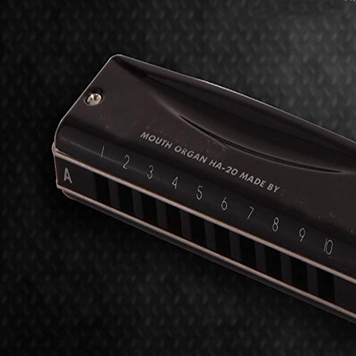 KMDSM Armónica, 10 hoyos C-tono Armónica, recomendado for principiantes, elegante Piano Paint, Piano All-metálico (negro, 10 * 2,7 * 2 cm) (Color : Black)