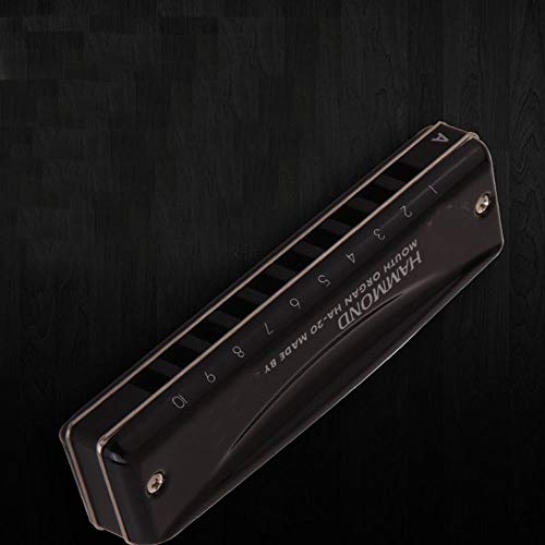 KMDSM Armónica, 10 hoyos C-tono Armónica, recomendado for principiantes, elegante Piano Paint, Piano All-metálico (negro, 10 * 2,7 * 2 cm) (Color : Black)