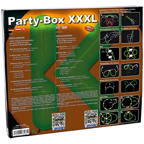 KnickLichterDE Party-Box XXXL - Set de accesorios luminosos para fiestas