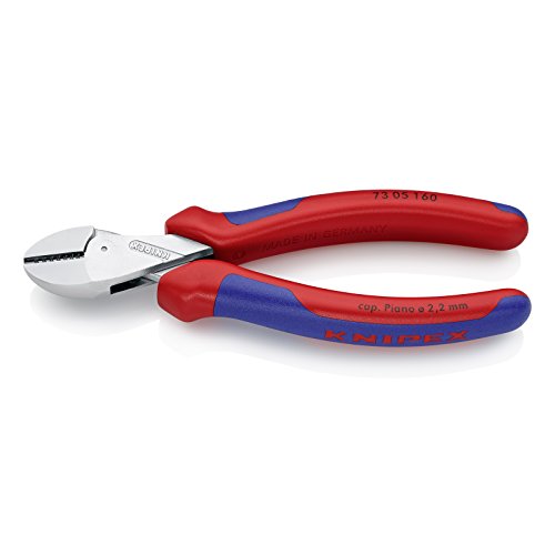 KNIPEX 73 05 160 X-Cut, alicates de corte diagonal compactos de gran multiplicación, cromados, 160 mm