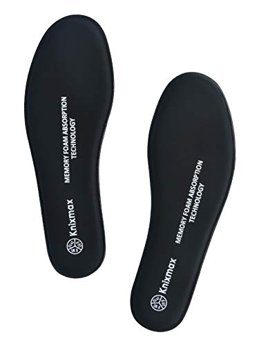 Knixmax Plantillas Memory Foam para Zapatos de Mujer y Hombre, Plantillas Confort Amortiguadoras Cómodas y Flexibles para Trabajo, Deportes, Caminar, Senderismo, EU37 (UK 4) Negro