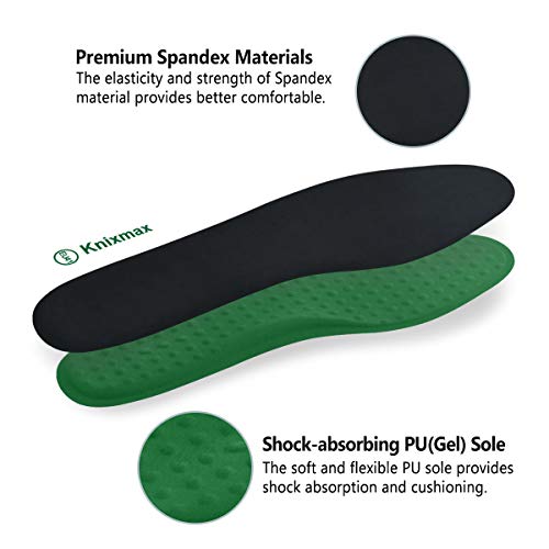 Knixmax Plantillas Memory Foam para Zapatos de Mujer y Hombre, Plantillas Confort Amortiguadoras Cómodas y Flexibles para Trabajo, Deportes, Caminar, Senderismo, 43 EU Negro Gel