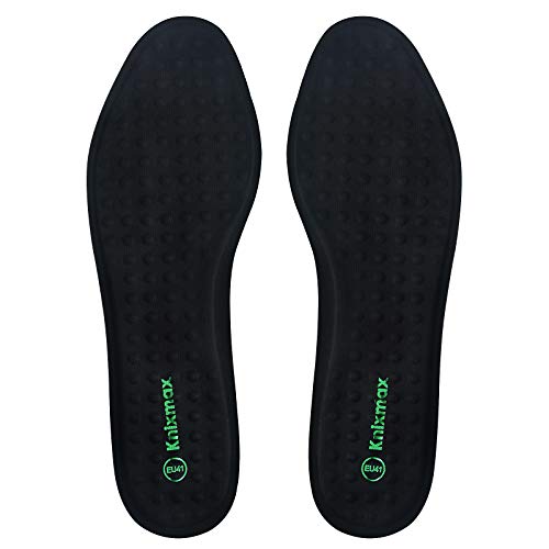 Knixmax Plantillas Memory Foam para Zapatos de Mujer y Hombre, Plantillas Confort Amortiguadoras Cómodas y Flexibles para Trabajo, Deportes, Caminar, Senderismo, 43 EU Negro Gel