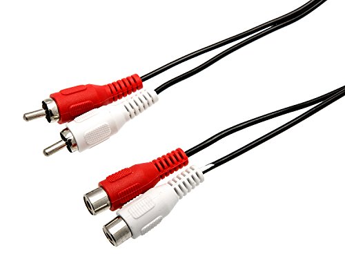 KnnX 28044 | Extension de Cable de Audio RCA | Longitud 5m | 2 Conectores Phono Macho a 2 Conectores Phono Hembra