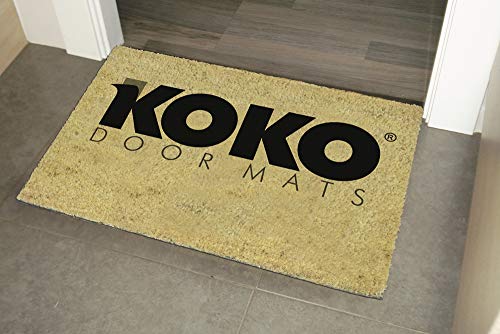 Koko Dormats Felpudo para Entrada de Casa Original, Perro Esperando, Fibra de Coco y PVC, 40x60cm