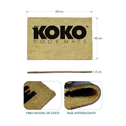 Koko Dormats Felpudo para Entrada de Casa Original, You Are Here, Fibra de Coco y PVC, 40x60cm