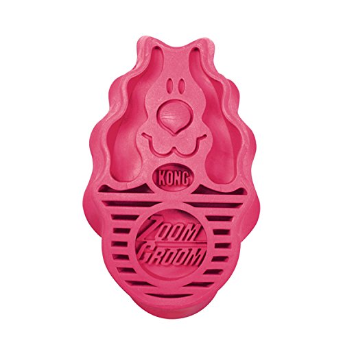 KONG - ZoomGroom - Cepillo para Perro, para peinar y enjabonar - para Perros de Raza Grande (Rojo)