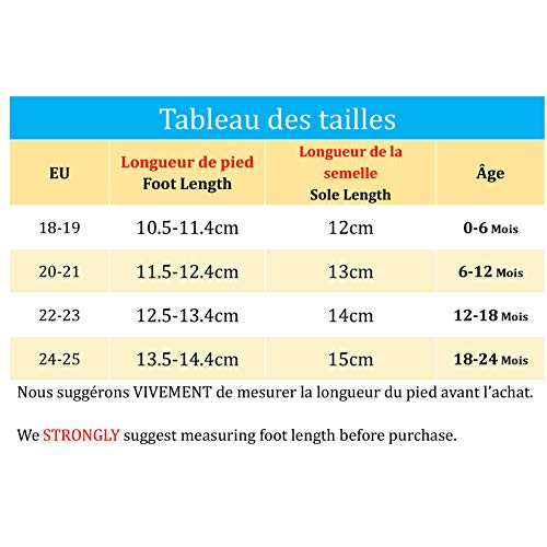 koshine - Zapatos de piel suave para bebé, para aprender a andar, 0-24 meses, color Azul, talla 22/23 EU