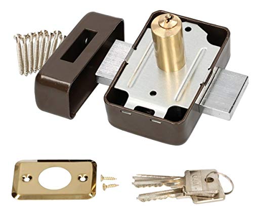 KOTARBAU® - Cerradura para puerta (110 mm), color marrón