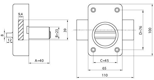 KOTARBAU® - Cerradura para puerta (110 mm), color marrón