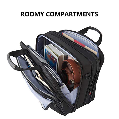 KROSER 17.1" Bandolera para Portátil Ligero Expandible Maletín para Laptop de 17" Bolsa Premium de Trabajo Comercial Hidrófugo Bolsa de Mensajero con Bolsillos RFID para Escuela/Viaje/Mujer/Hombre