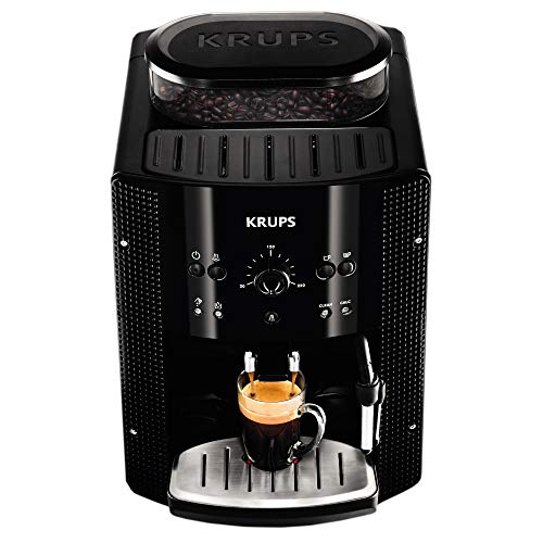 Krups EA8108 Roma - Cafetera Superautomática, 15 bares, molinillo de café cónico de metal, con selección de cantidad e intensidad de café, boquilla de vapor, 2 boquillas, incluye kit limpieza