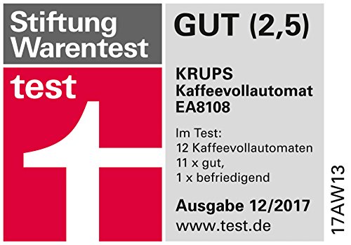 Krups EA8108 Roma - Cafetera Superautomática, 15 bares, molinillo de café cónico de metal, con selección de cantidad e intensidad de café, boquilla de vapor, 2 boquillas, incluye kit limpieza