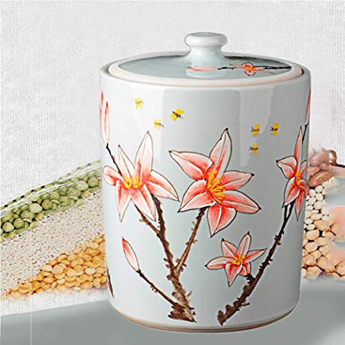 KUANDARMX Barril de harina Tanque de Almacenamiento de Cocina Contenedores de Comida Tarro de Kimchi Cubo de Almacenamiento de arroz Contenedor de Grano, White, 26.7x26.7x36.2 cm