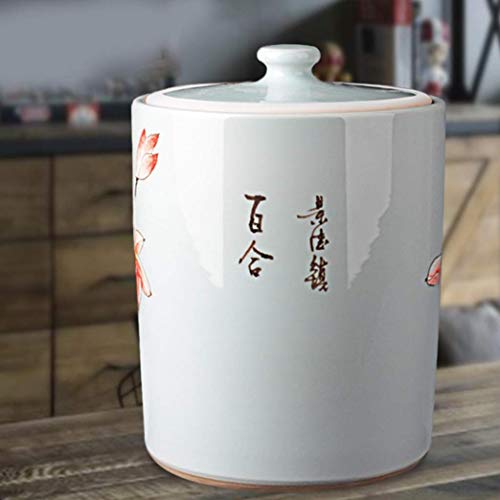 KUANDARMX Barril de harina Tanque de Almacenamiento de Cocina Contenedores de Comida Tarro de Kimchi Cubo de Almacenamiento de arroz Contenedor de Grano, White, 26.7x26.7x36.2 cm