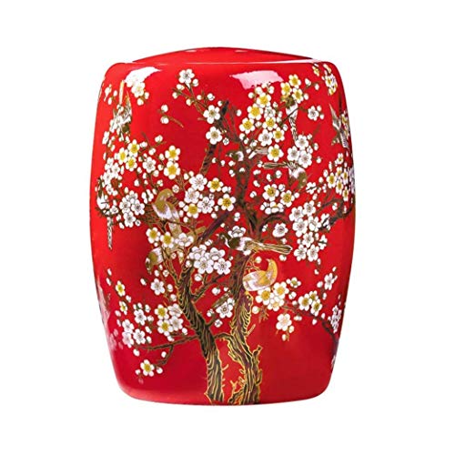 KUANDARMX Recipiente de harina Recipientes de Grano Tarro de Kimchi Barril de arroz de cerámica Recipiente de Almacenamiento Sellado Tanque de Almacenamiento de arroz de Cocina, Red, 20.5x20.5x27cm