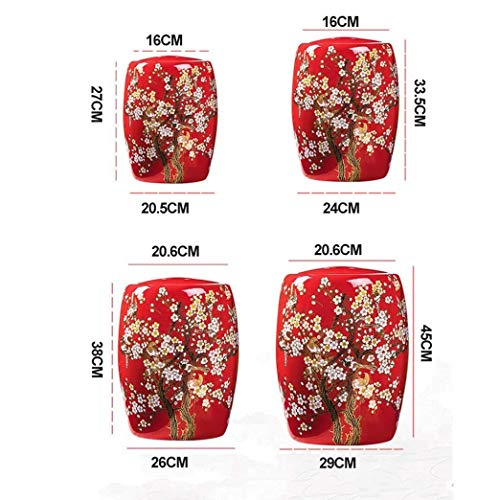 KUANDARMX Recipiente de harina Recipientes de Grano Tarro de Kimchi Barril de arroz de cerámica Recipiente de Almacenamiento Sellado Tanque de Almacenamiento de arroz de Cocina, Red, 20.5x20.5x27cm