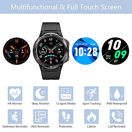 KUNGIX Smartwatch, Reloj Inteligente Hombre Impermeable IP68 con Pulsómetro, Cronómetro, Calorías, Monitor de Sueño, Podómetro Pulsera Actividad Inteligente para Deporte, Reloj de Fitness Mujer niño