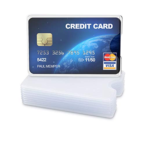 kwmobile 10x Funda Protectora Tarjeta de crédito y débito - Set de Cubiertas de protección para Tarjetas - Tarjetero Individual - Transparente Mate