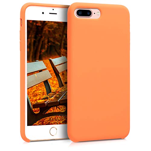 kwmobile Funda Compatible con Apple iPhone 7 Plus / 8 Plus - Carcasa de TPU para móvil - Cover Trasero en Mandarina