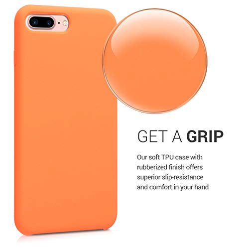 kwmobile Funda Compatible con Apple iPhone 7 Plus / 8 Plus - Carcasa de TPU para móvil - Cover Trasero en Mandarina